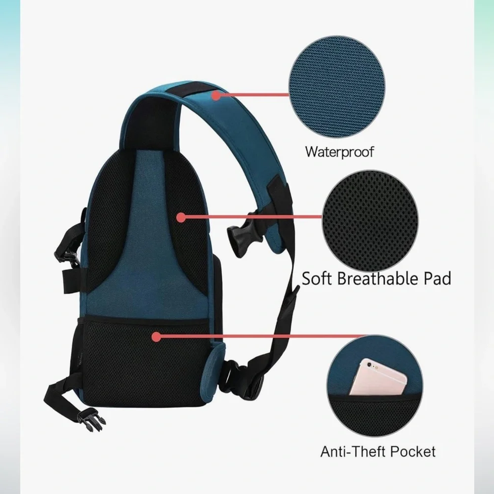 MOSISO Teal Camera Sling with Tripod Holder